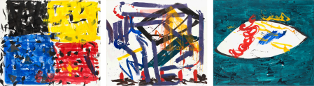 ter Hell · <strong>Hommage à Paul Gaugin</strong> · 2008 · triptych · each 180 x 210 cm · acrylic, spray on canvas